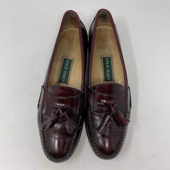 Cole Haan Burgundy Pinch Tassel Loafers Shoes 10.5 B - Picture 3 of 10